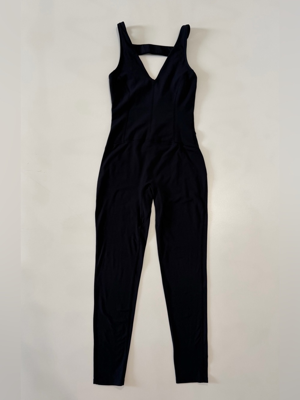 Free People Movement Never Better Black Jumpsuit Size XS V-Neckline Strappy Back